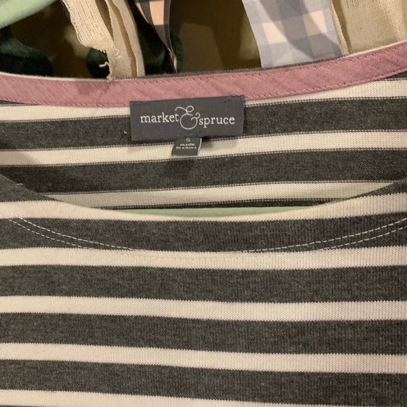 Market & Spruce Striped Boatneck Sweater | Faux Layered Look | size S - Picture 4 of 8